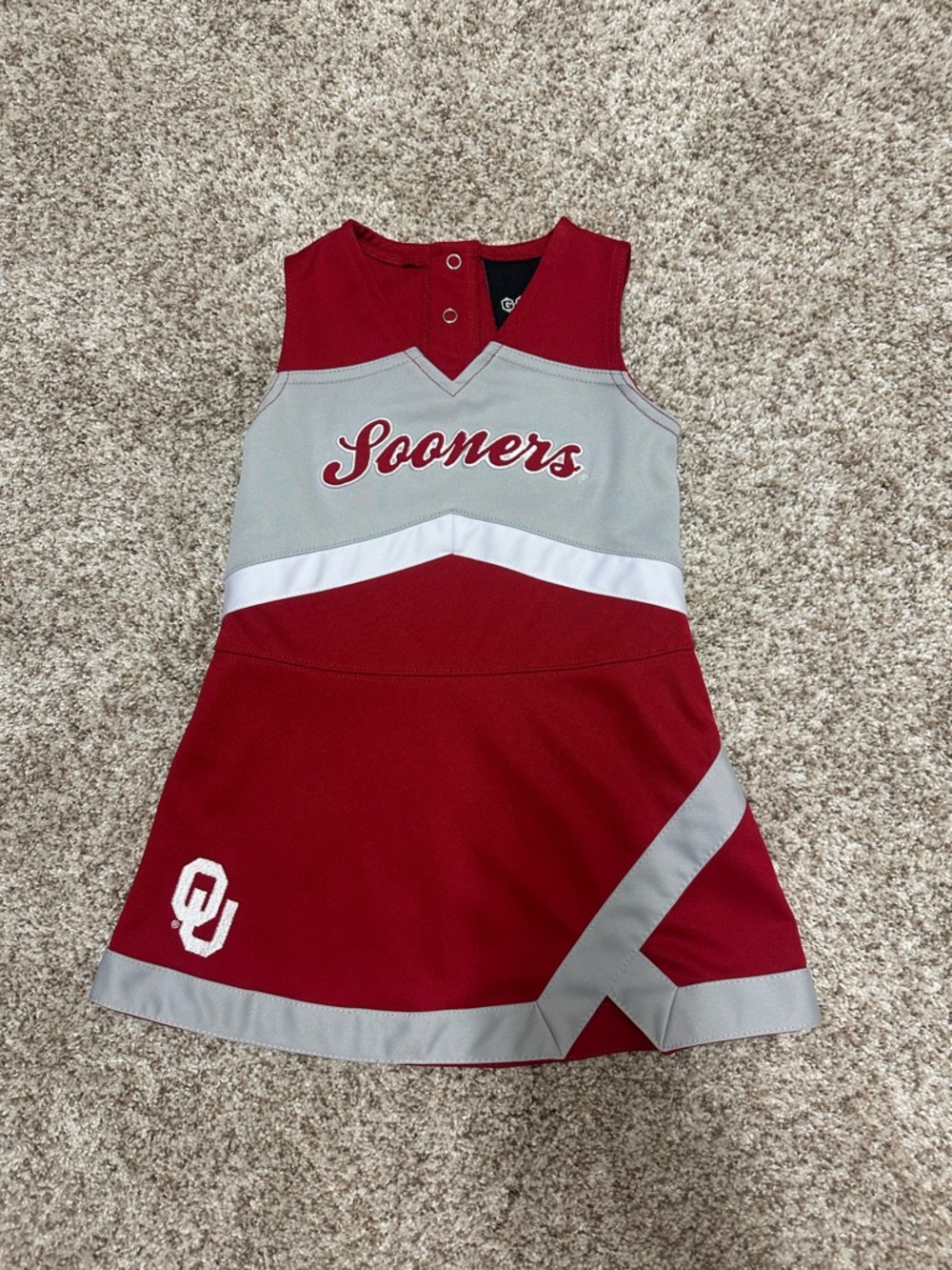 Kids Red & Gray 'Sooners' Cheer Dress